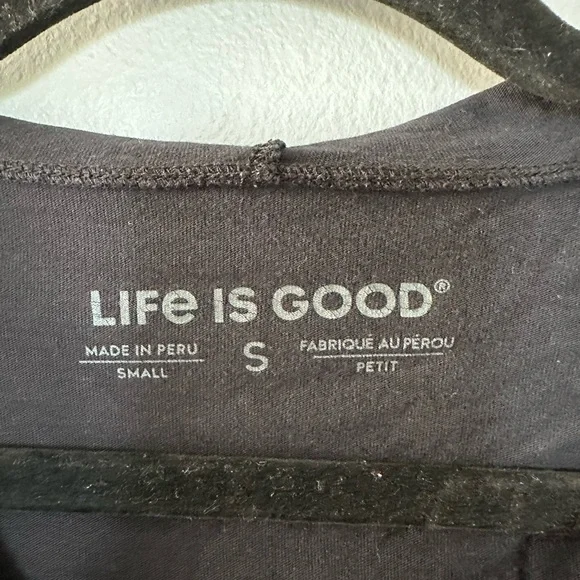 Life Is Good Women's Black Hoodie with Flower Design - Picture 2 of 5